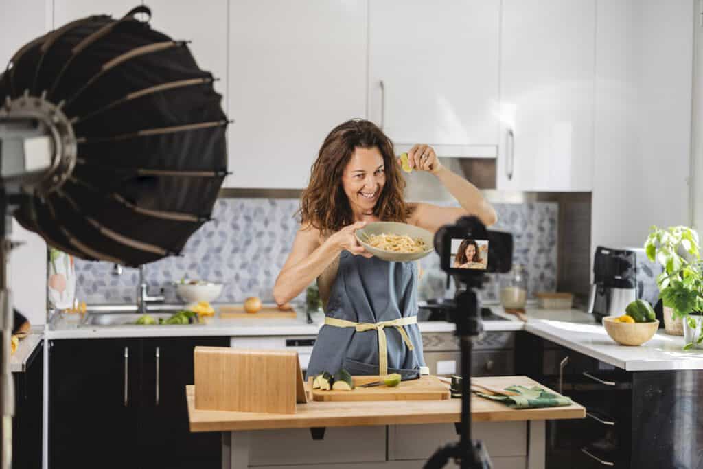 woman making content for a company